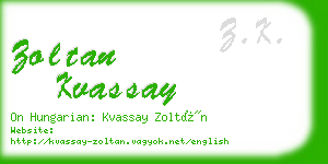 zoltan kvassay business card